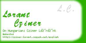 lorant cziner business card